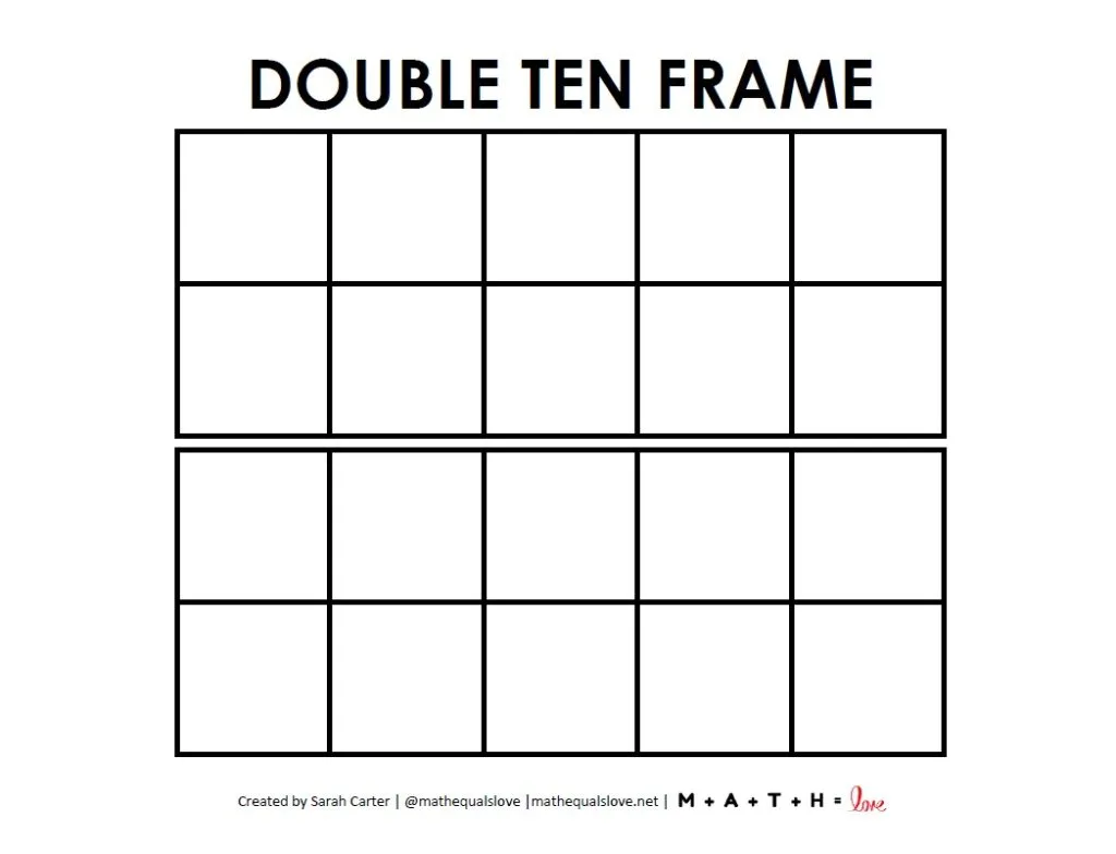 Blank double ten frame template math love