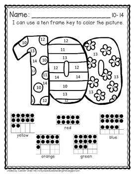 Th day color by ten frame by jennifer drake tpt