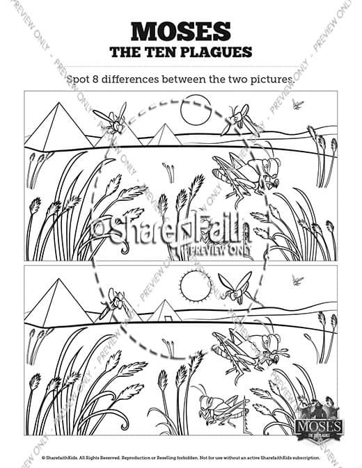 The ten plagues sunday school coloring pages for kids â