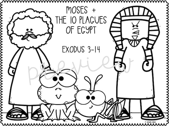 Moses plagues in egypt coloring sheets for sunday school or homeschool bible story coloring sheets