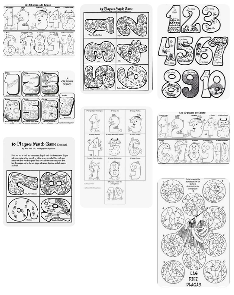 Ten plagues of egypt â number coloring page