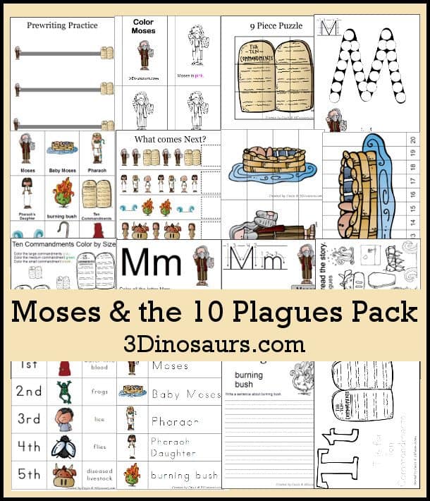 Free printable moses and the plagues pack