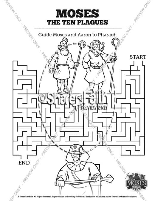 The ten plagues sunday school coloring pages for kids â