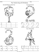 The twelve days of christmas coloring pages