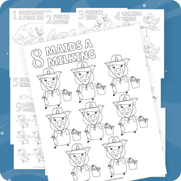 Days of christmas printable coloring pages mrs merry