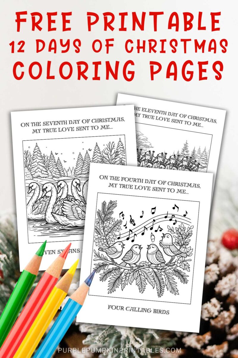 Free days of christmas loring pages printable