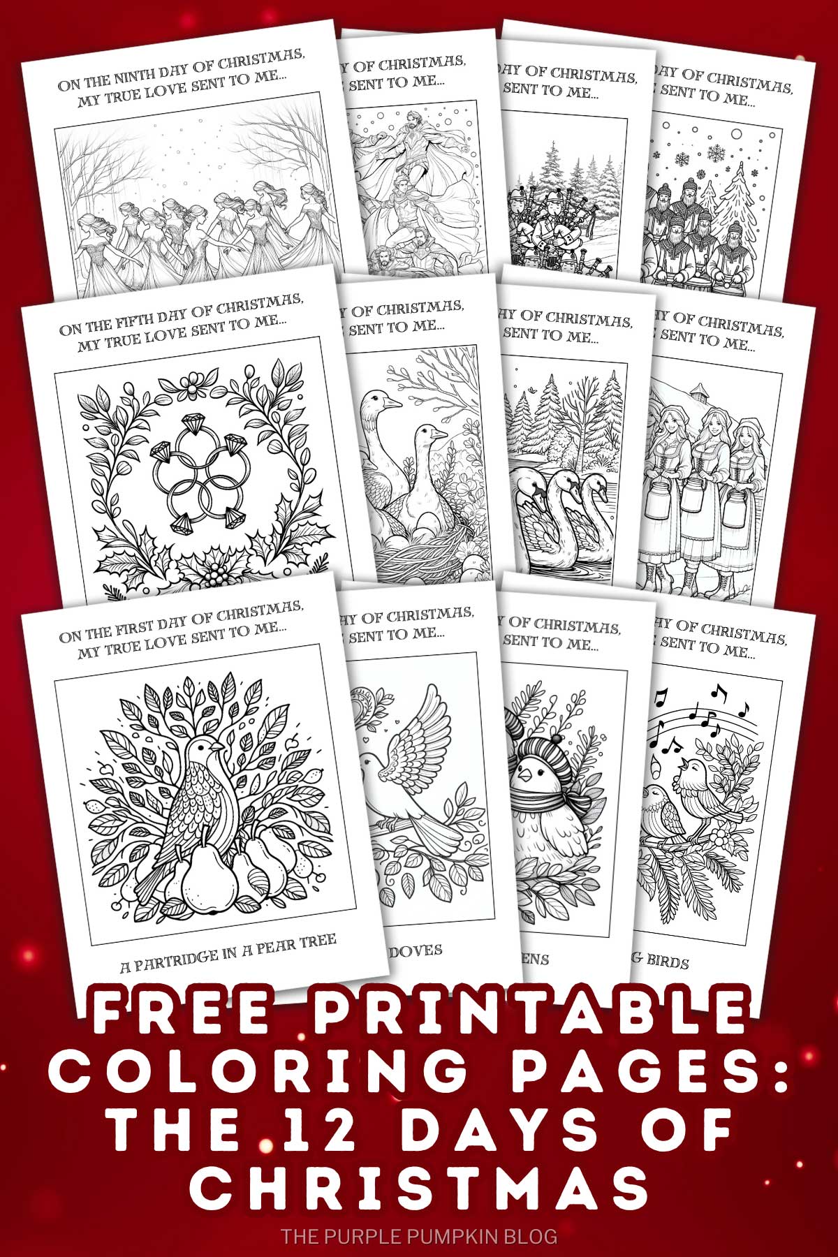 Free days of christmas loring pages printable