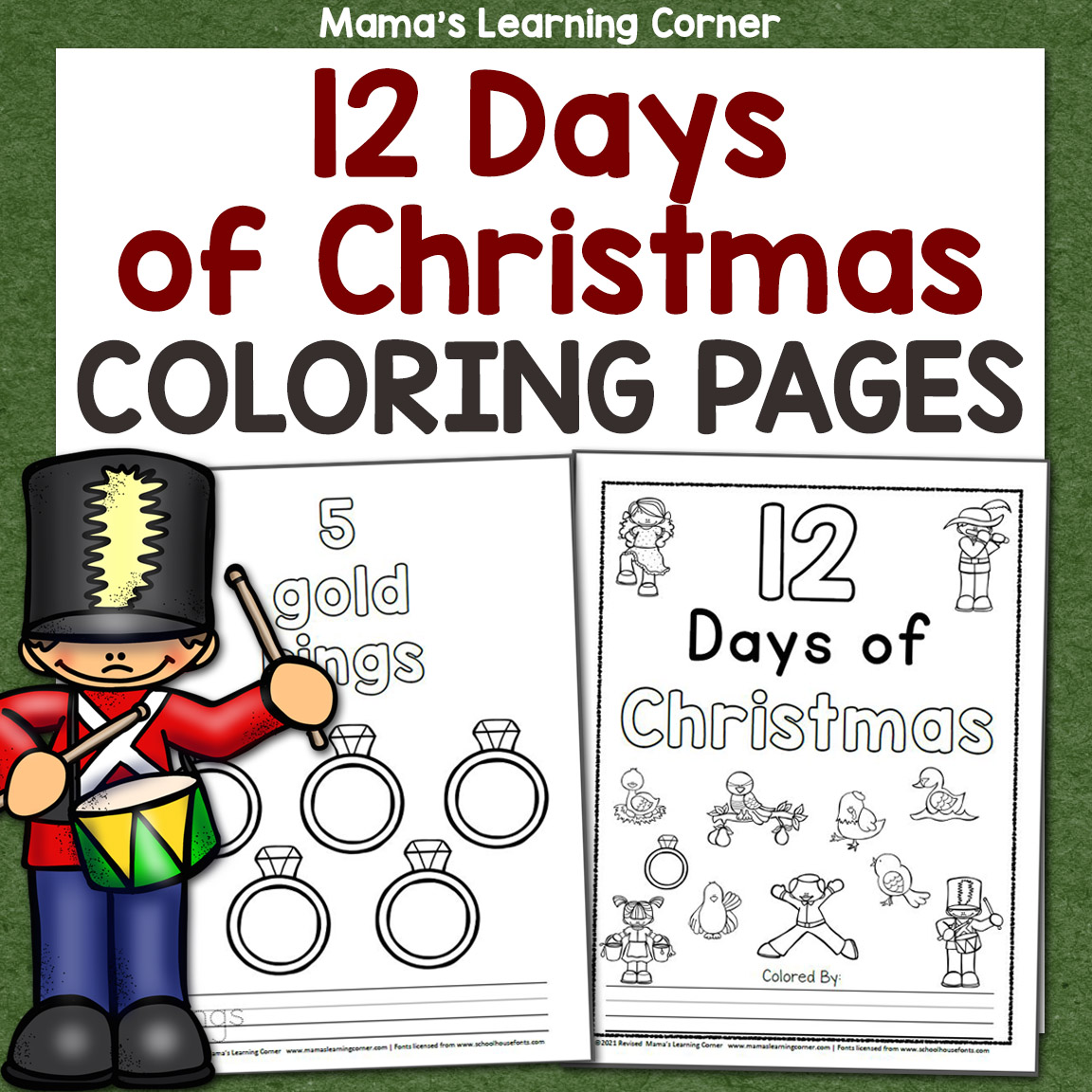 Days of christmas coloring pages