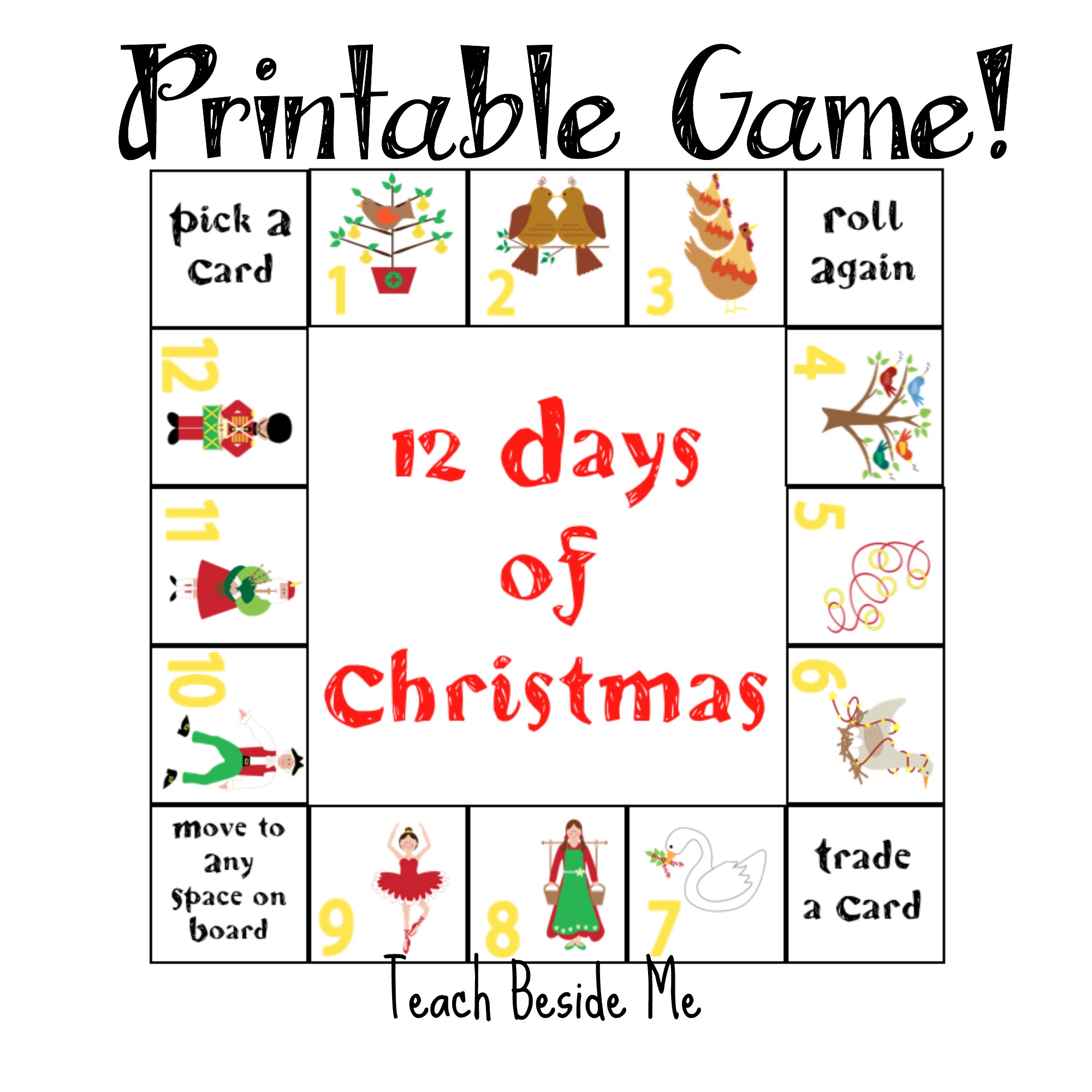 Days of christmas printable game