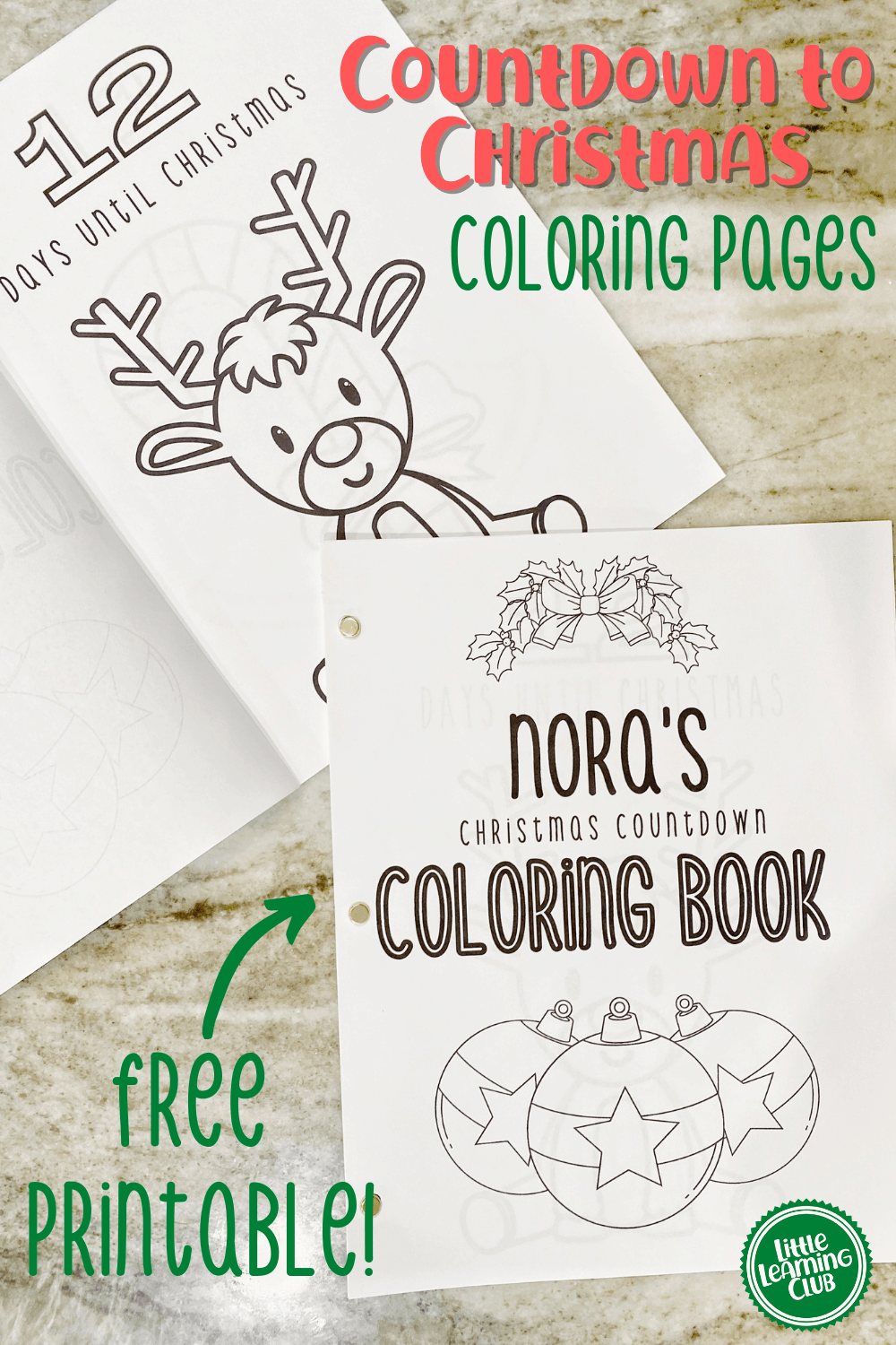 Countdown to christmas days of free coloring pages