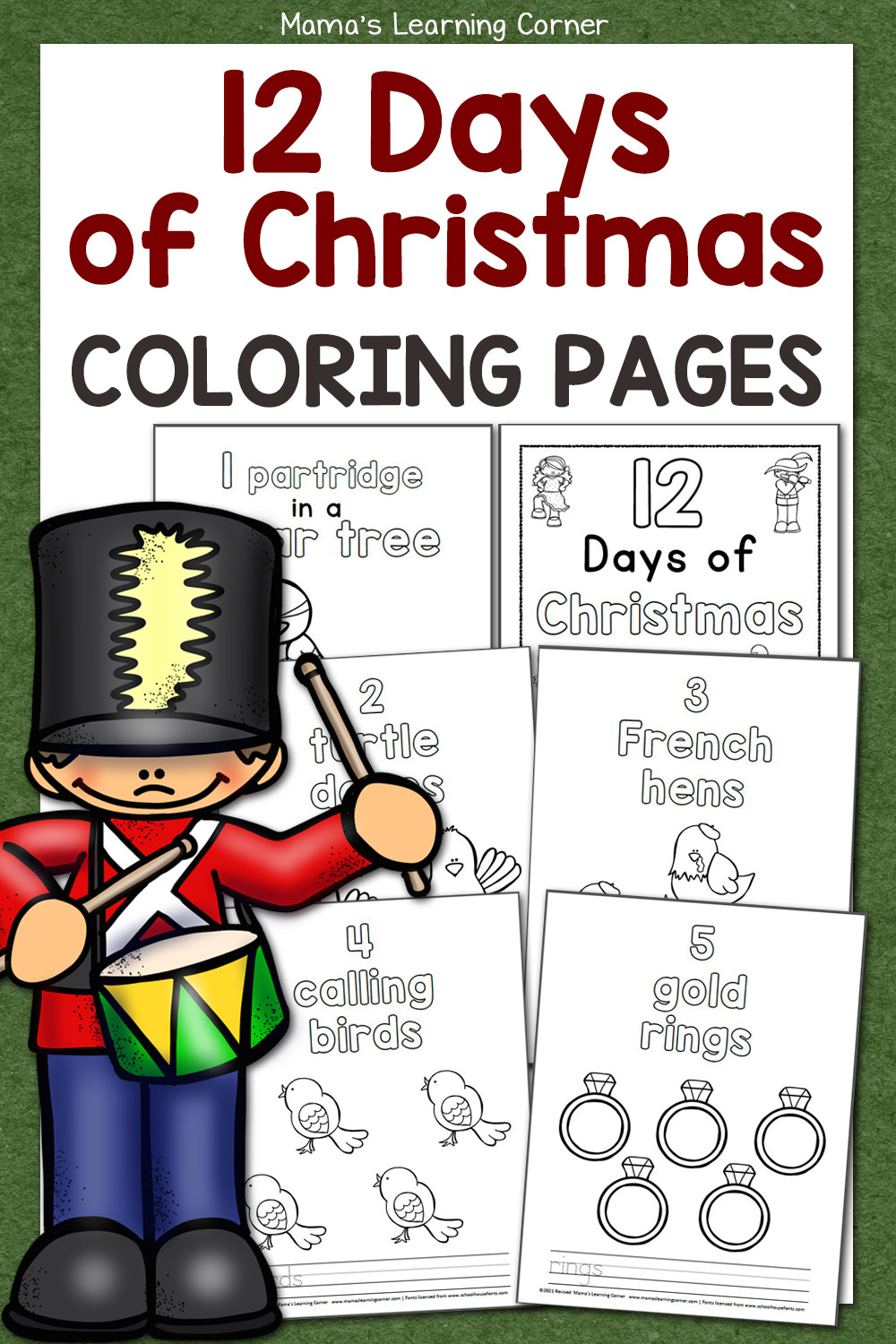 Days of christmas coloring pages