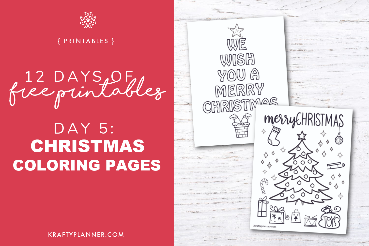 Day christmas coloring pages days of free christmas printables â krafty planner