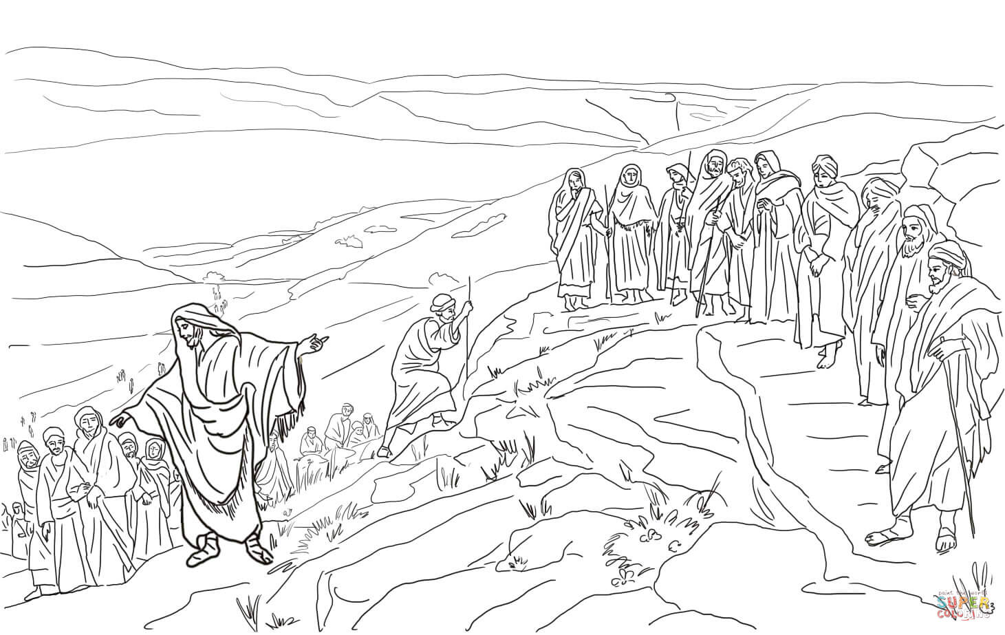 Jesus chooses twelve disciples coloring page free printable coloring pages