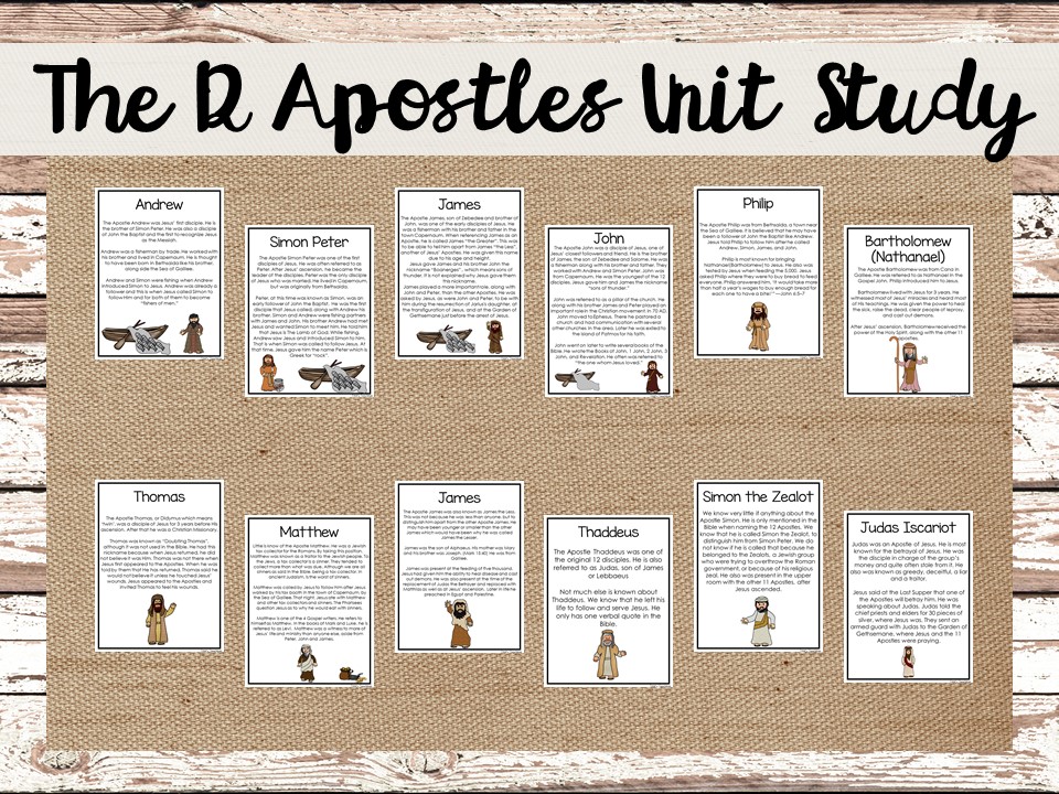 Disciplesapostles unit study sets worksheets activities made by teachers