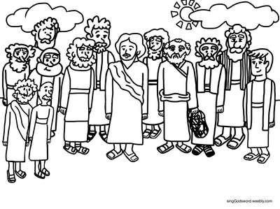 Free coloring sheet of jesus and his apostles for more free coloring sheets or more kids bible claâ bible for kids coloring sheets childrens church crafts