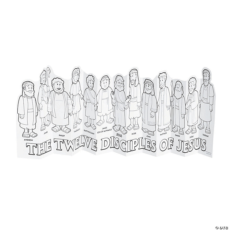 Color your own jesus disciples accordion stand