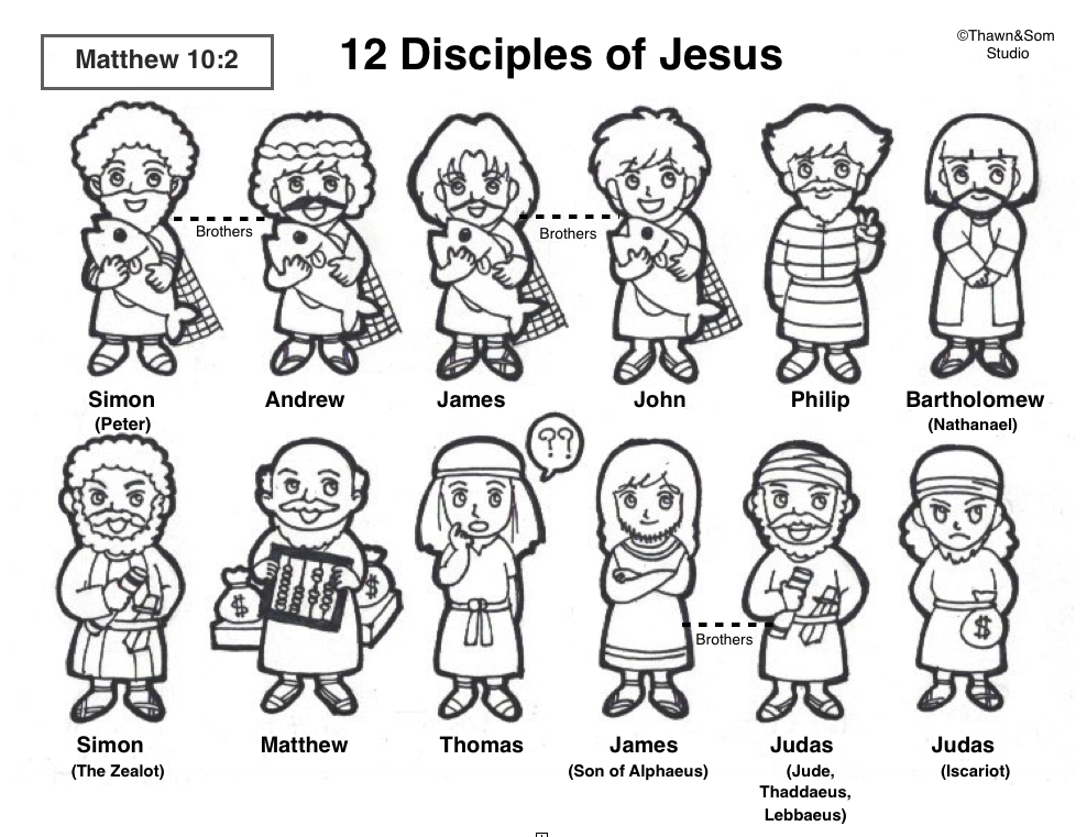 Disciples of jesus sunday school coloring pages sunday school activities sunday school lessons