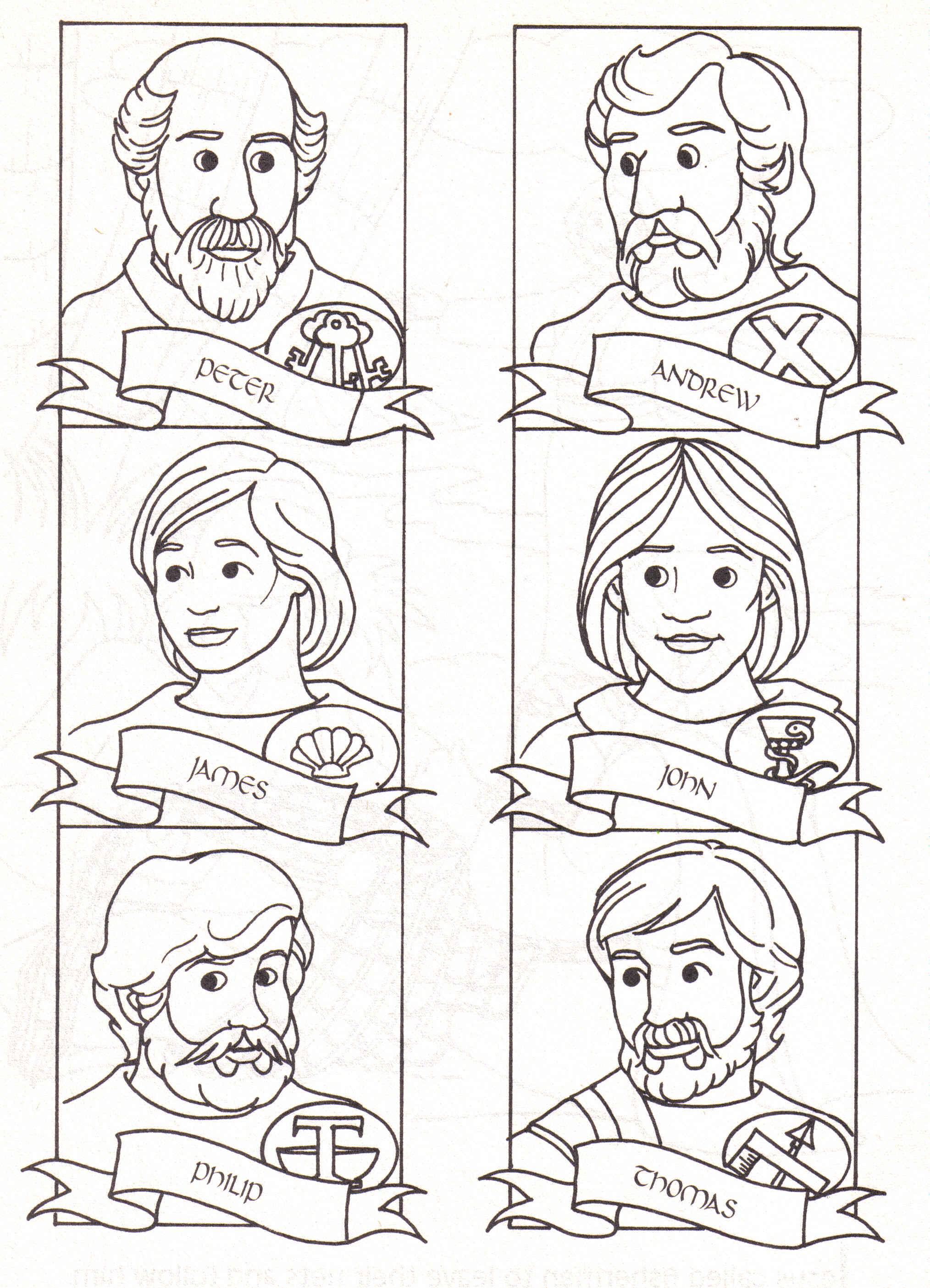 Disciples colouring pages