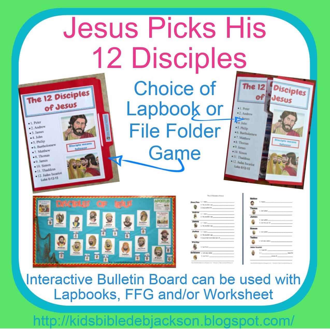 Jesus picks his disciples free lesson printables and lapbook