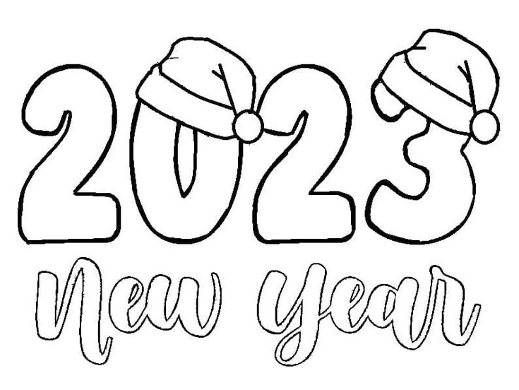 Printable new year image for kids coloring pages