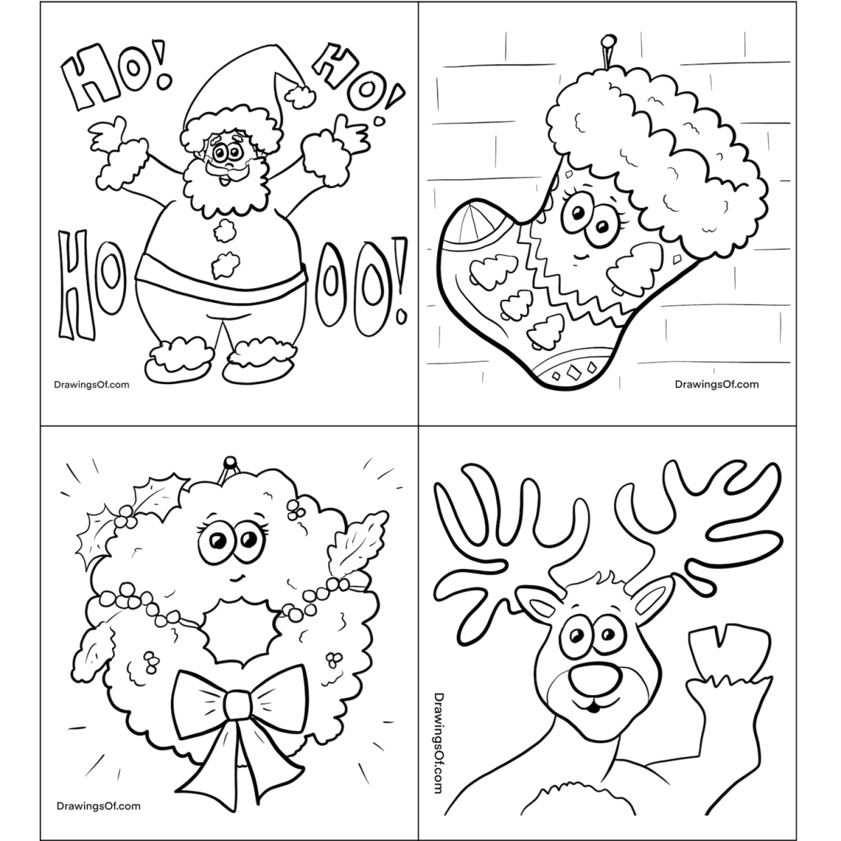 Christmas coloring pages free printable sheets