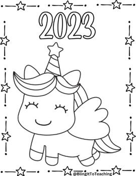 Coloring pages for the new year by bling it to teaching tpt