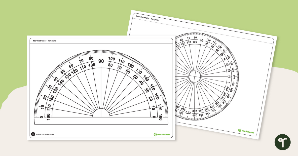 Printable protractor templates teach starter