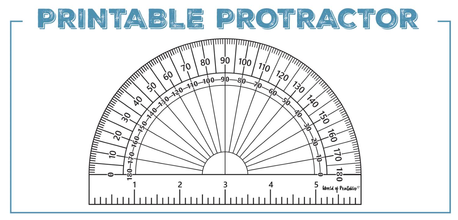 Printable protractor