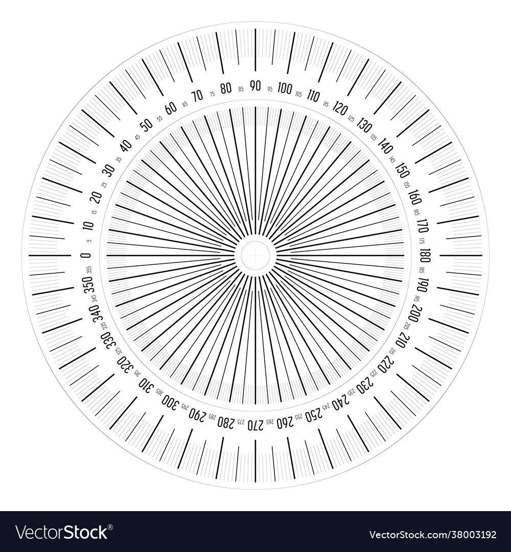 Full degrees protractor measuring instrument vector image