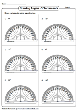 Drawing angles worksheets