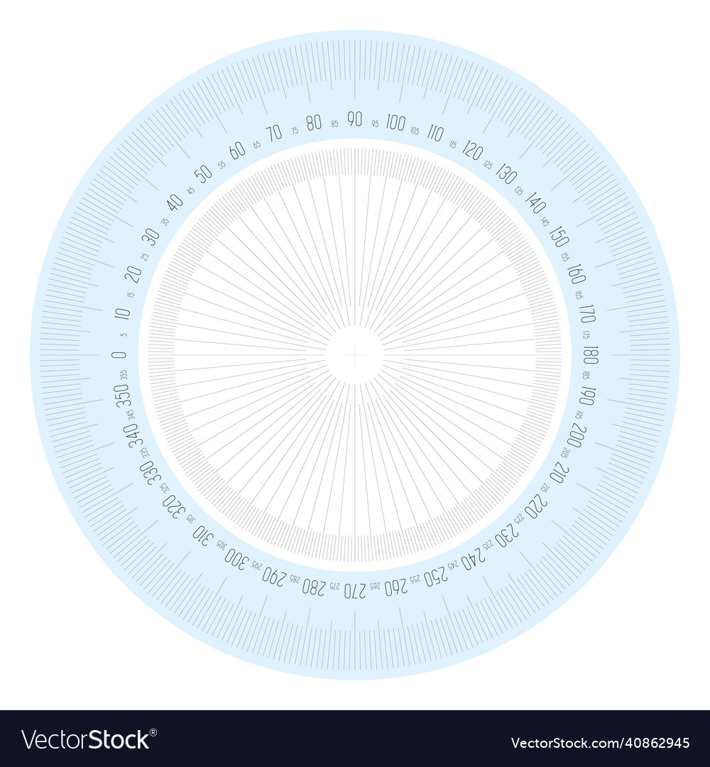 Full degrees protractor measuring instrument vector image