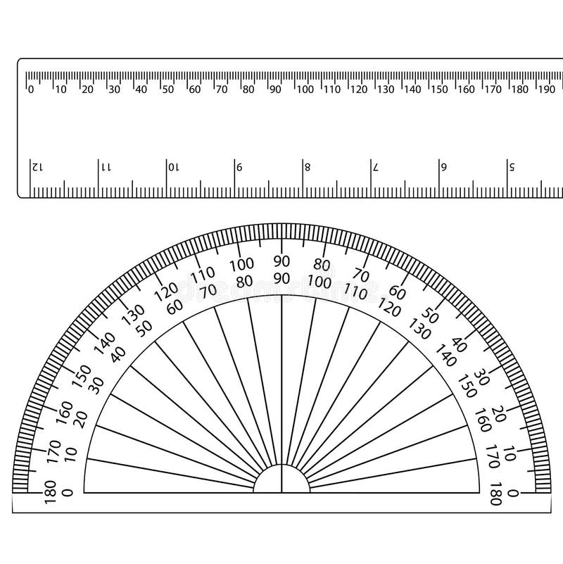 Protractorruler stock vector illustration of dial circle