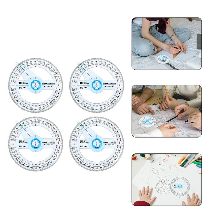 Pcs circle protractor portable measuring ruler degree protractor drafting tool