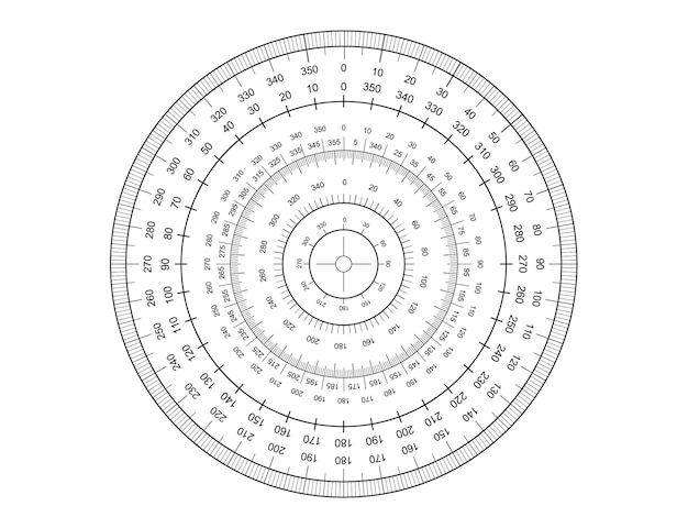 Degree protractor vectors illustrations for free download