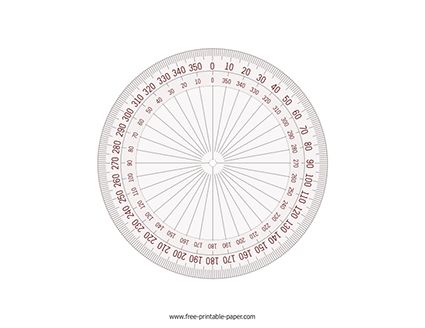 A degree protractor is a great tool to have around if you are going to draw circles technical sketches or just measuâ protractor printables printable paper