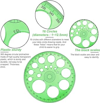 Afasoes pcs degree protractor circle ruler math protractors geometry plastic protractor angle measurement tool inch mpass drawing ruler template for school office supply lor random stationery office supplies