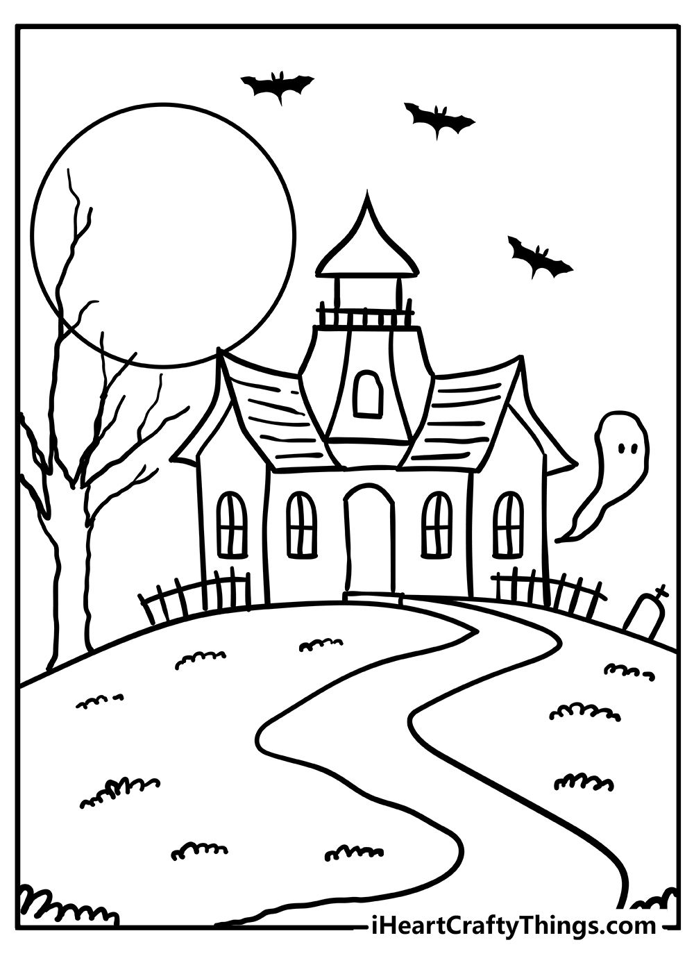 Haunted house coloring pages easy halloween drawings haunted house drawing halloween drawings