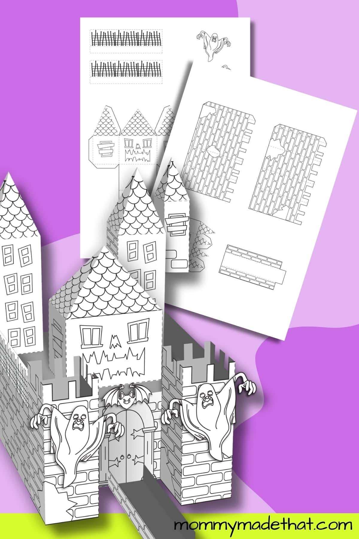 Printable halloween house d printable spooky castle