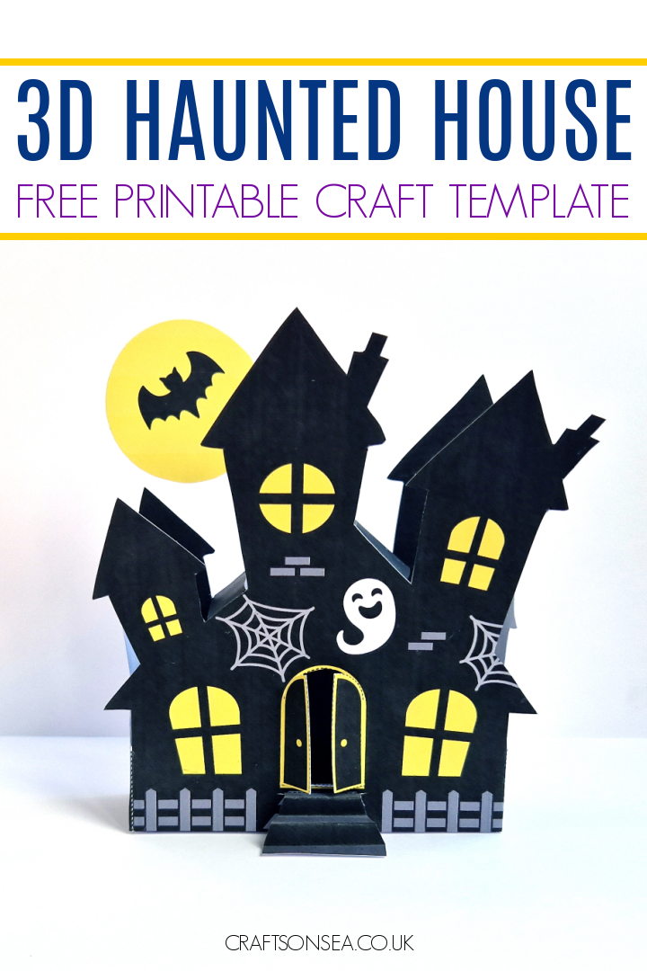 D haunted house template free printable craft