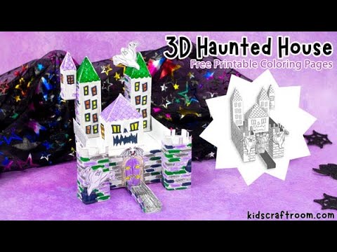 D haunted house craft free printable