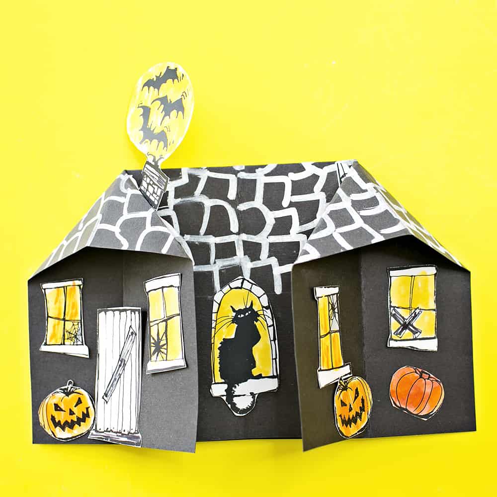 D spooky paper haunted house craft