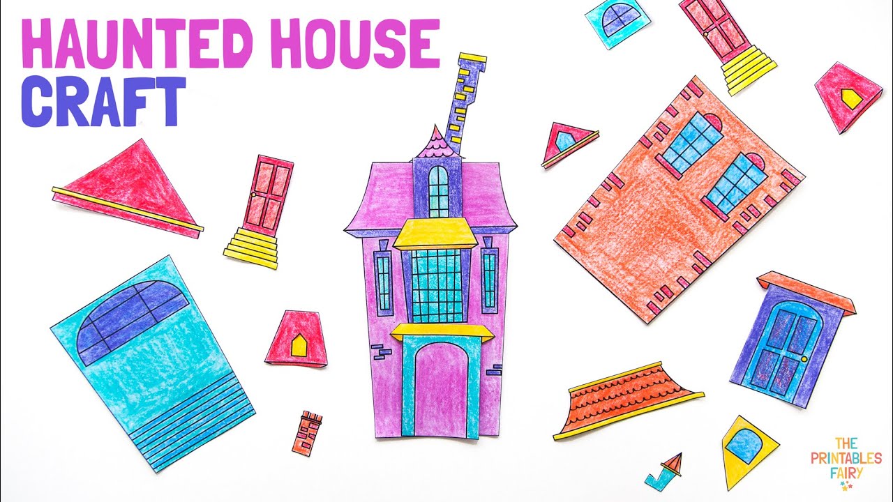 Haunted house coloring pages