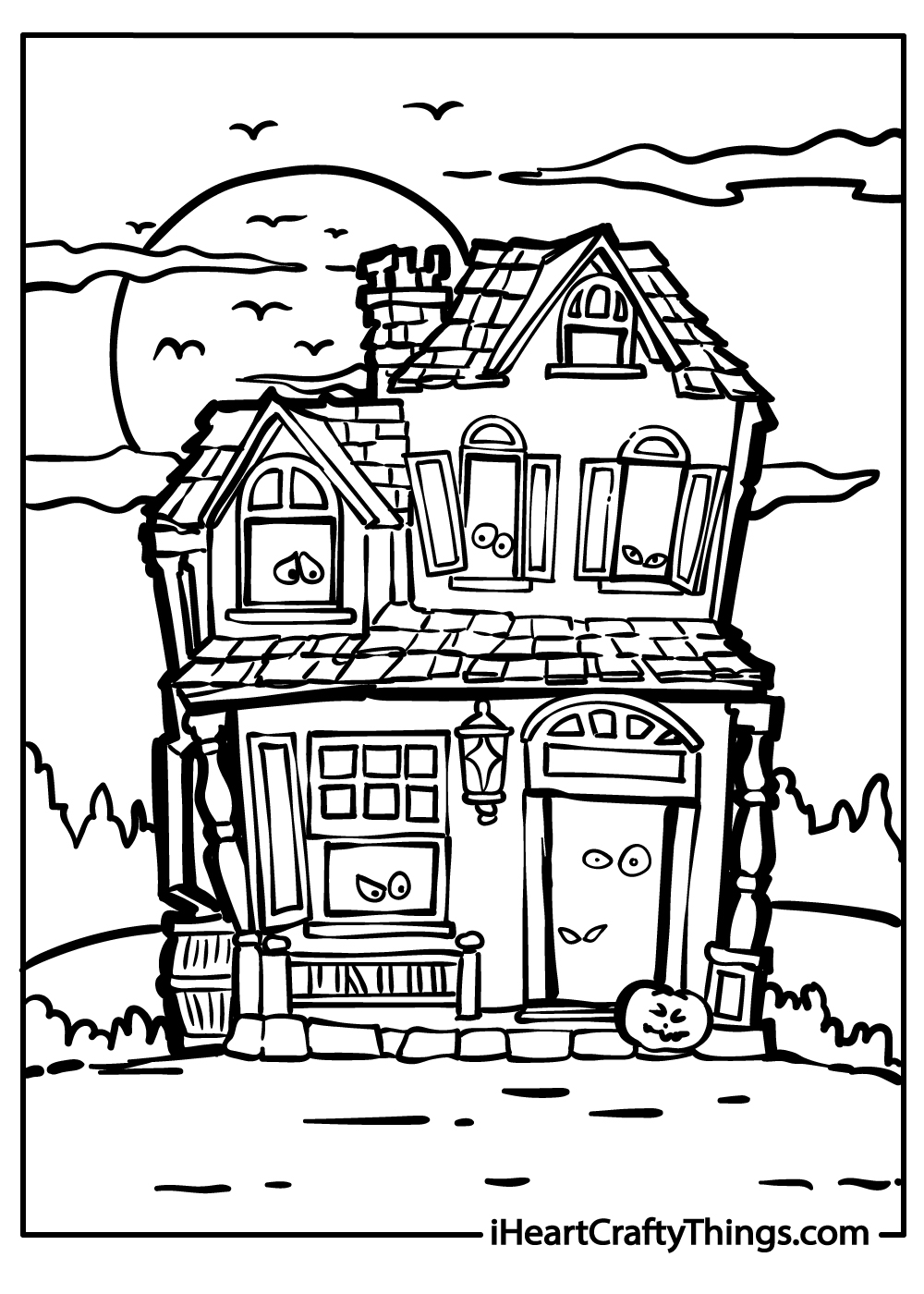 Haunted house coloring pages free printables