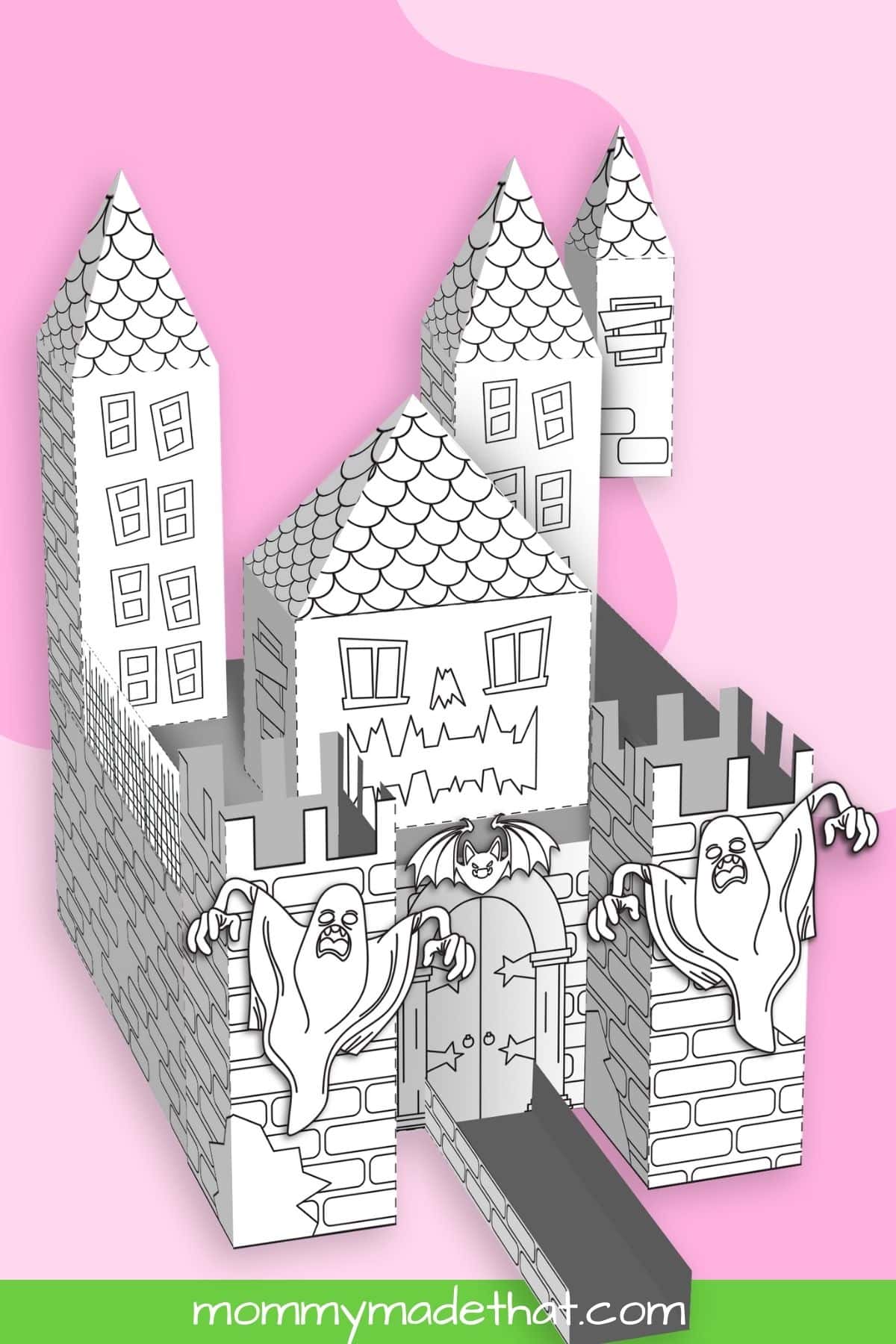 Printable halloween house d printable spooky castle