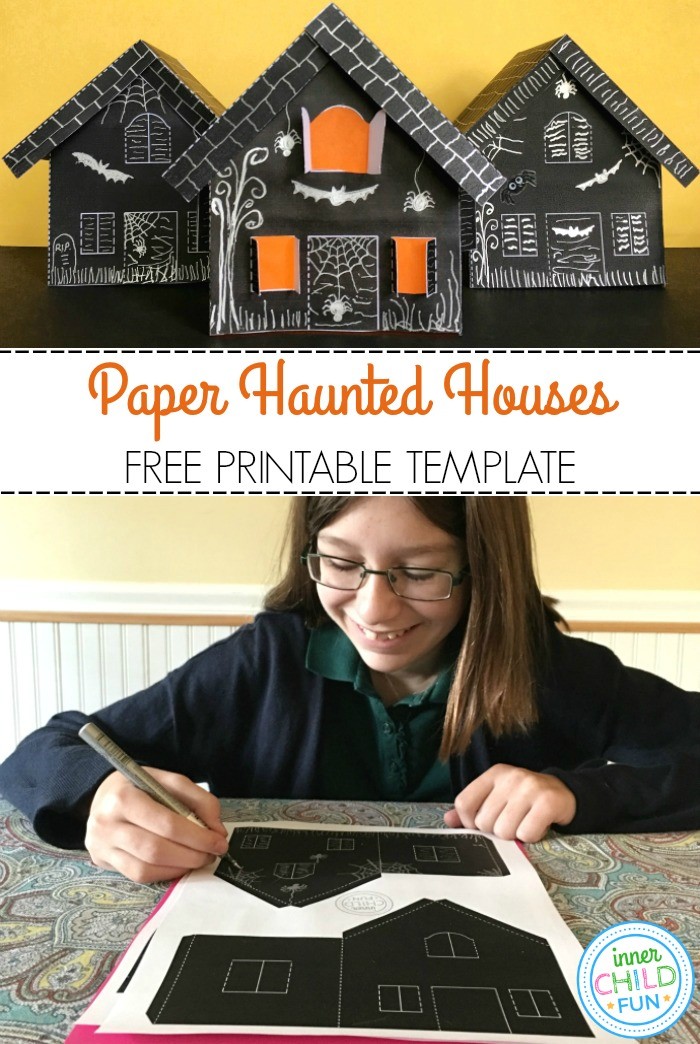 Paper haunted house lanterns for halloween