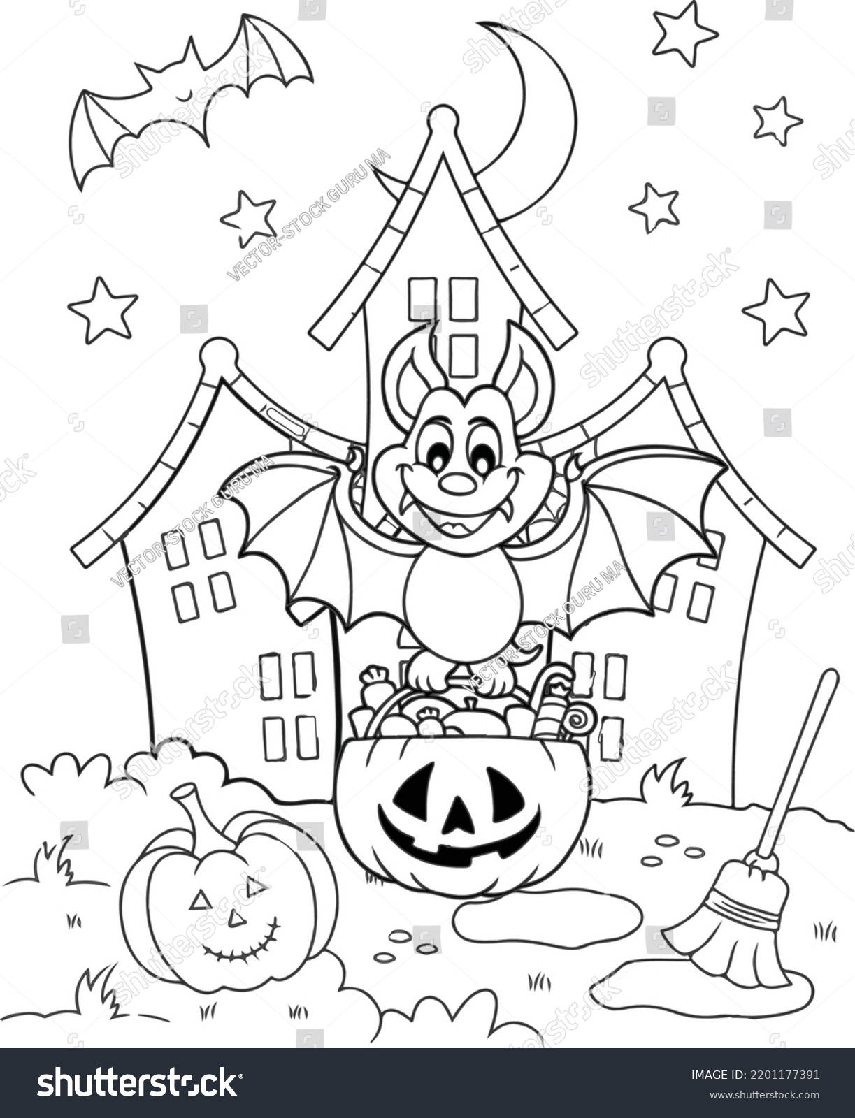 Bats coloring pages royalty