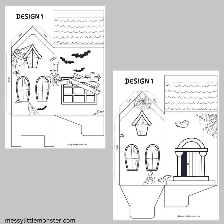 Halloween paper house template treat box â messy little monster shop