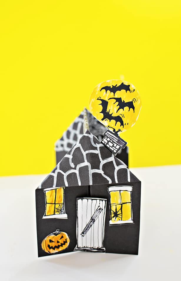 D spooky paper haunted house craft