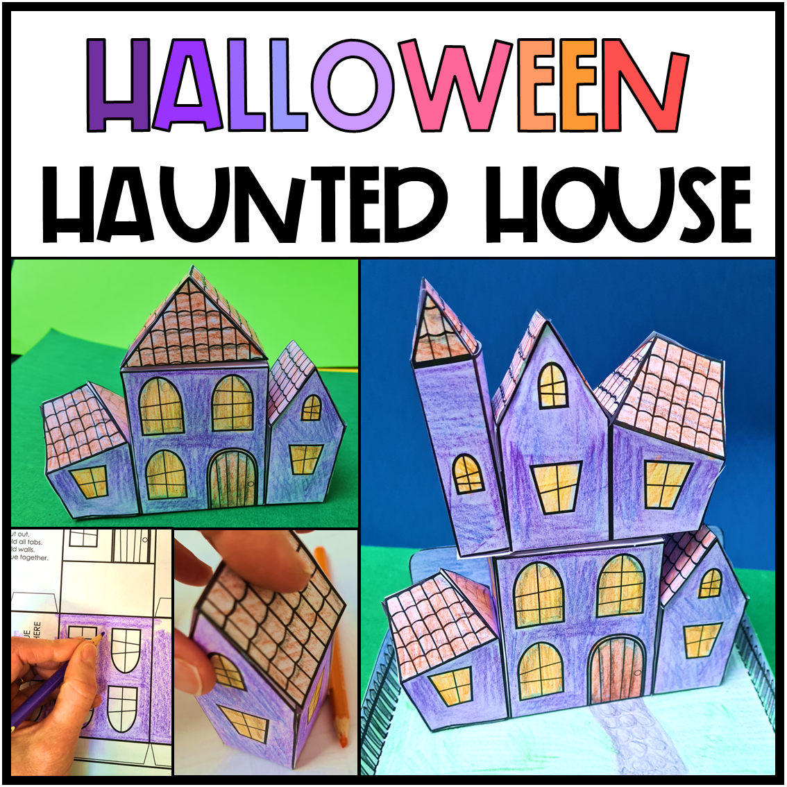 Fun halloween activity d haunted house craft rd th th th th grade made by teachers