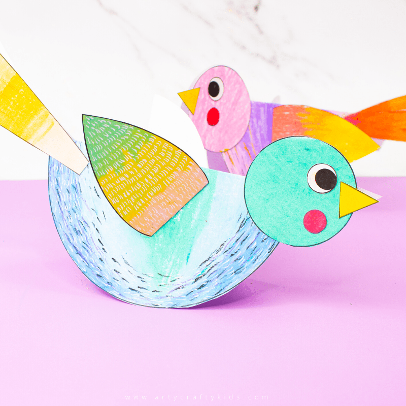 Rocking paper bird craft